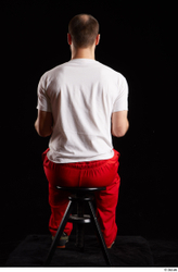 Whole Body Man White Shoes Shirt Slim Sitting Panties Bearded Studio photo references